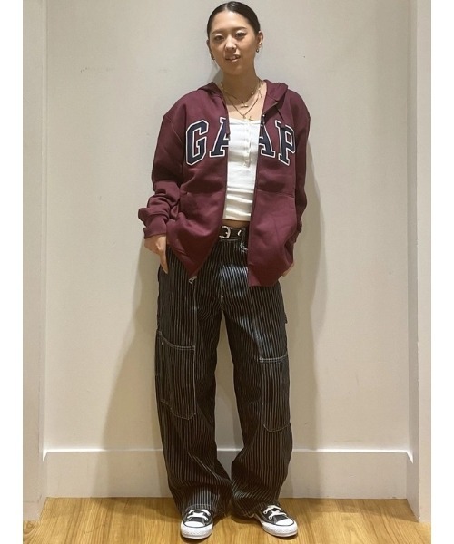 GAP（ギャップ） ワイドパンツ ジーンズ スーパーバギー ストライプ