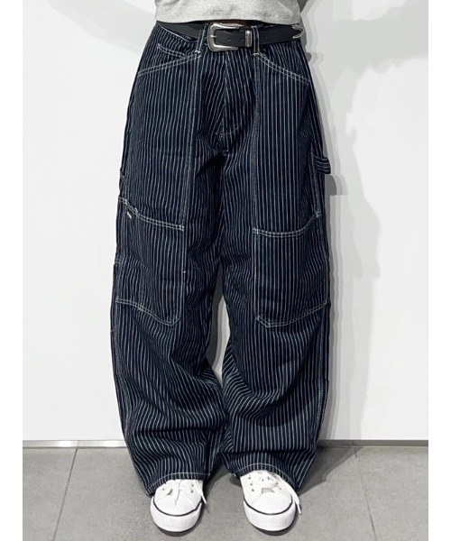 GAP（ギャップ） ワイドパンツ ジーンズ スーパーバギー ストライプ