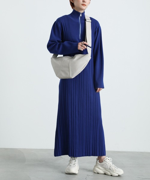 select MOCA ワンピース 2021 AW ハイネックハーフジップニット