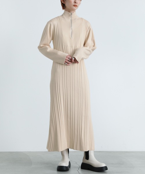 ワンピース moca select MOCA ワンピース 2021 AW ハイネックハーフジップニット