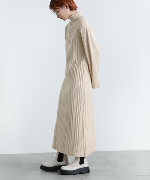 ワンピース moca select MOCA ワンピース 2021 AW ハイネックハーフジップニット