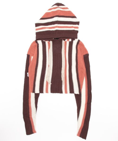 ニット セーター Stripe Knit Hoodie レディース メンズ