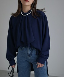 ブラウス シャツ 袖2wayブラウス レディース aquagarage シャツ ブラウス レディース 2wayネックブラウス
