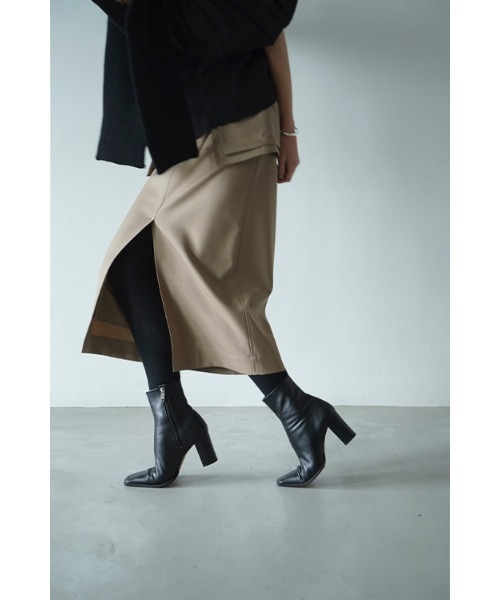 CLANE（クラネ） ブーツ SQUARE EDGE SHORT BOOTS レディース