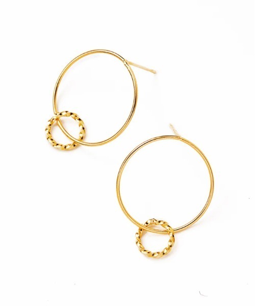 ピアス 「les bon bon」double hoop pierce BOB54 レディースの画像