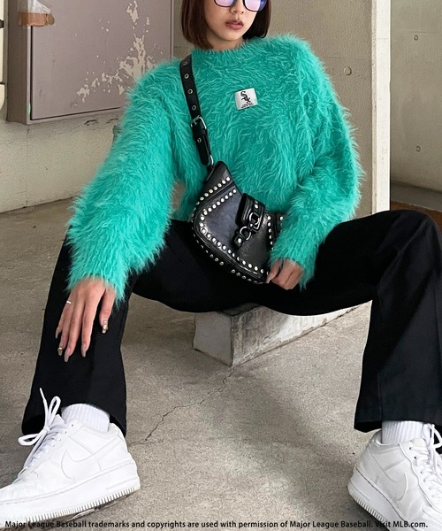 BACK TO THE FIELD ニット セーター 「MLB」クロップドシャギーニット