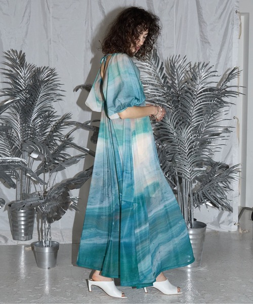JOSE MOON（ジョゼムーン） ワンピース 半袖 SHEER GATHER DRESS