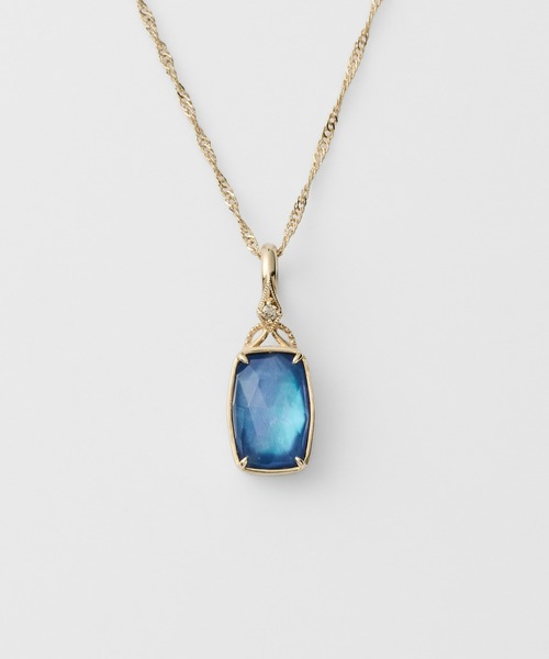 agete（アガット） チャーム K10サファイア／クォーツ／シェルチャーム