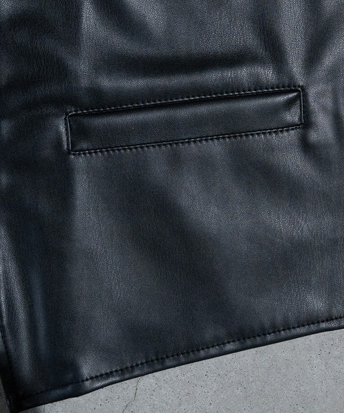 JOHN'S CLOSET ベスト ジレ 「13」PUレザー ノーカラー
