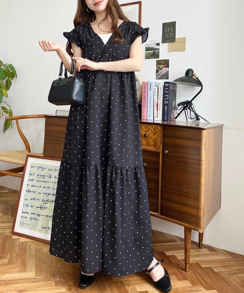 【BLACK】<Lepidos>ドット リボン ワンピース UNITED ARROWS LTD. OUTLET｜<Lepidos>ドット リボン ワンピース
