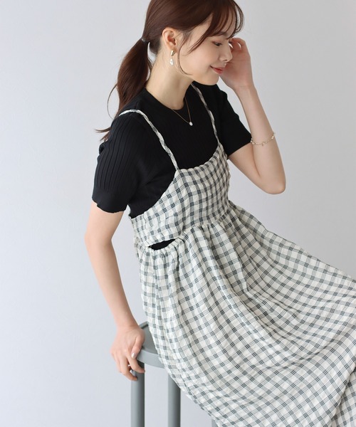 日本未入荷 UNIFREE★チェックキャミワンピース INGNI ワンピース 「WEB限定」チェックキャミワンピース