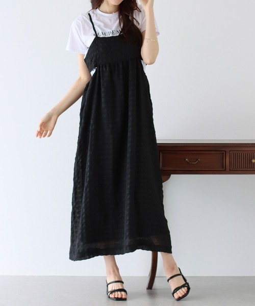 【新品タグ付き】HARE オーロラシアーキャミワンピース ブルー 完売品 BLUEEAST ワンピース シアーチェックキャミワンピース