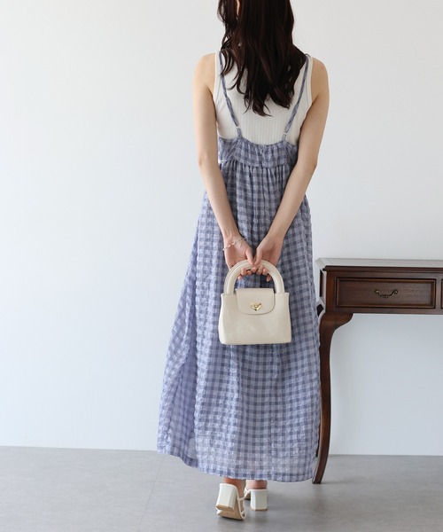BLUEEAST ワンピース シアーチェックキャミワンピース