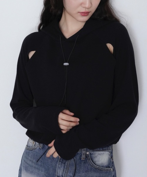 tシャツ 「ZOZO限定」アーム　カットアウト　フーディー　ニット　パーカー レディース