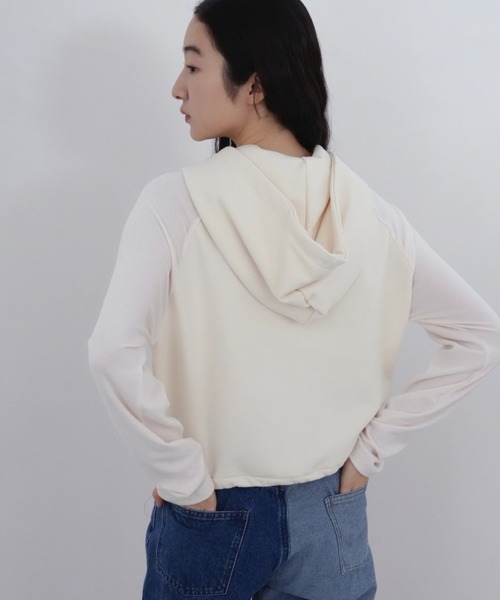 tシャツ 「ZOZO限定」アーム　カットアウト　フーディー　ニット　パーカー レディース セール】【ZOZO限定】アーム カットアウト フーディー ニット