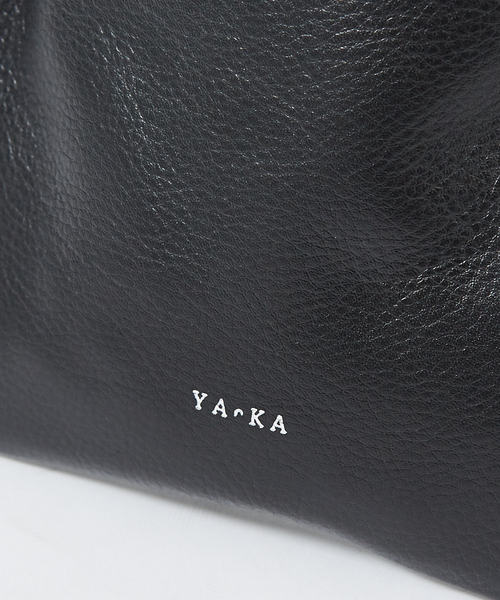00s archive ベロア調 2WAYショルダーバッグ ブラック大容量 黒 YArKA ショルダーバッグ 「YArKA/ヤーカ」real leather drawstring