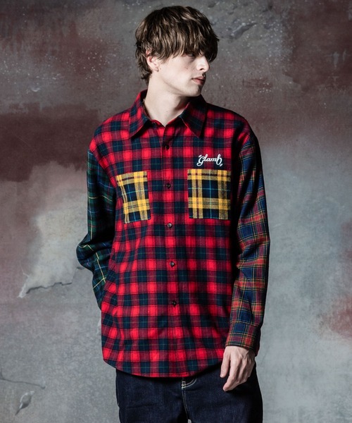 限界値下げ！ glamb 今期モノ チェックシャツ 定価27500円 glamb（グラム） シャツ Multi Check Shirt / マルチチェックシャツ