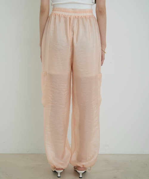 VIS カーゴパンツ 「洗える」シアーカーゴパンツ レディース