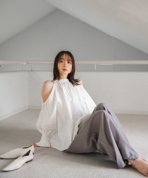 mideal ブラウス シャツ open shoulder blouse / オープン