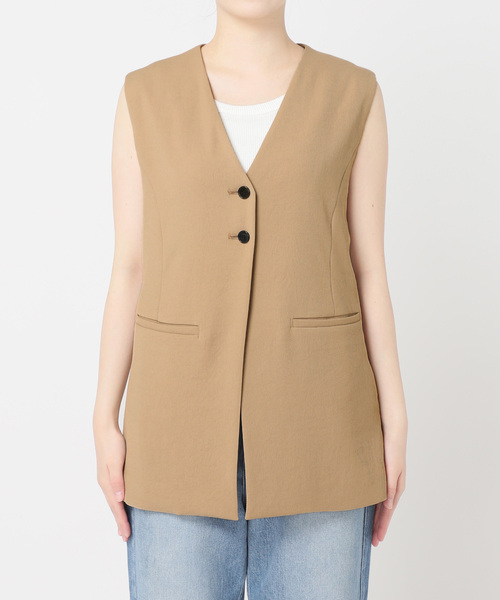 Spick＆Span ベスト ジレ 「追加」PEカルゼVカラージレ レディース 