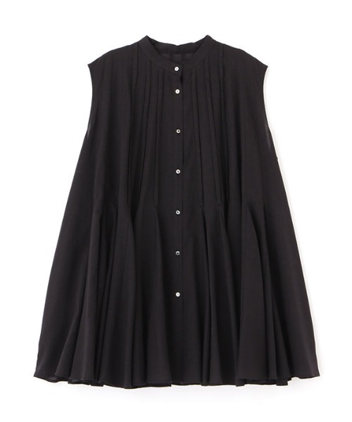 ETRE TOKYO 24AW スリーブレスボリュームフレアシャツ ブラック ETRE TOKYO 24AW スリーブレスボリュームフレアシャツ ブラック