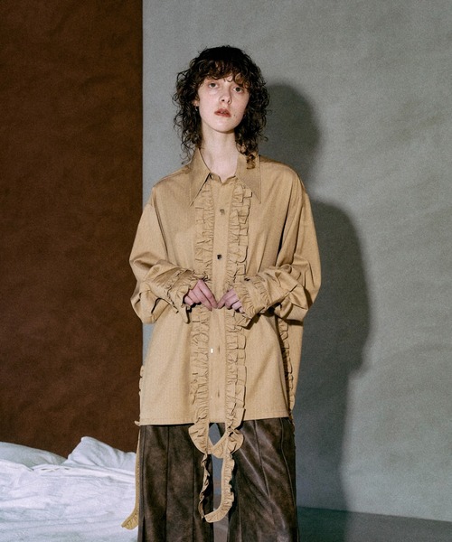 シャツ Long frill big collar shirt / ロングフリルビック