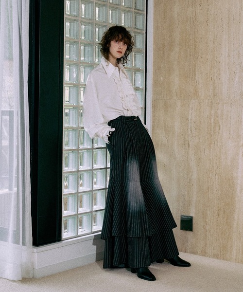 シャツ Long frill big collar shirt / ロングフリルビック