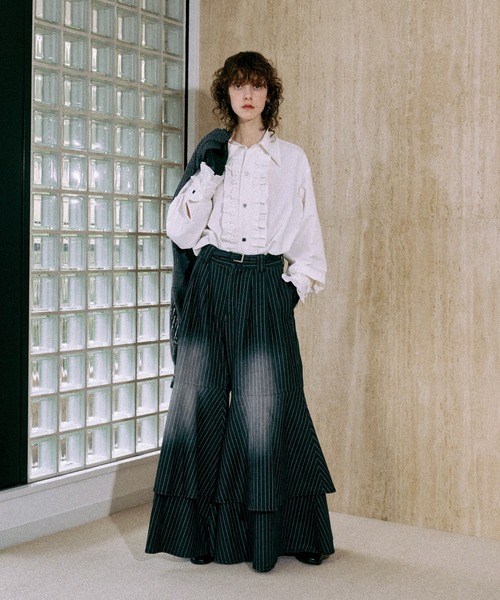 シャツ Long frill big collar shirt / ロングフリルビック