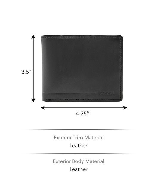 FOSSIL フォッシル メンズ カードケース 財布 ブラック レザー FOSSIL 財布 フォッシル トラベラー メンズ レザー ブラック