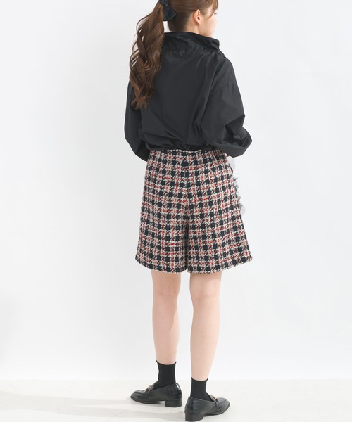 PICCIN PERLA パンツ 「セットアップ可能」チェックツイードキュロット