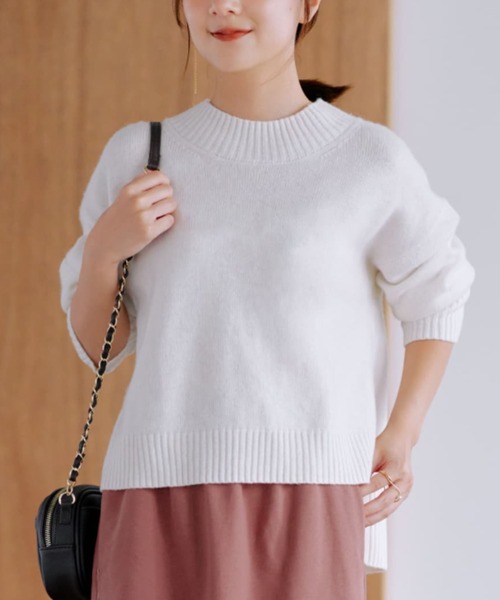 ニット セーター ウールカシミヤボトルネックニット 「低身長・小柄女性」 レディース