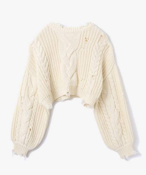 ニット セーター atmos pink Cable Damaged Knit / アトモス ピンク ケーブル ダメージ ニット レディース atmos girls ニット セーター pink Cable Damaged Knit