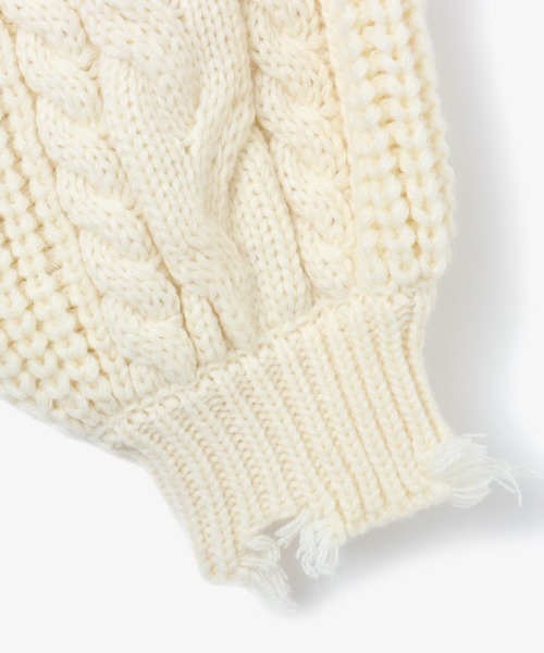 atmos girls ニット セーター pink Cable Damaged Knit