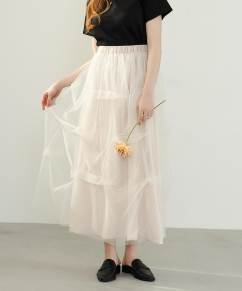 hinari スカート チュールタックスカート : ZOZOTOWN Yahoo!店