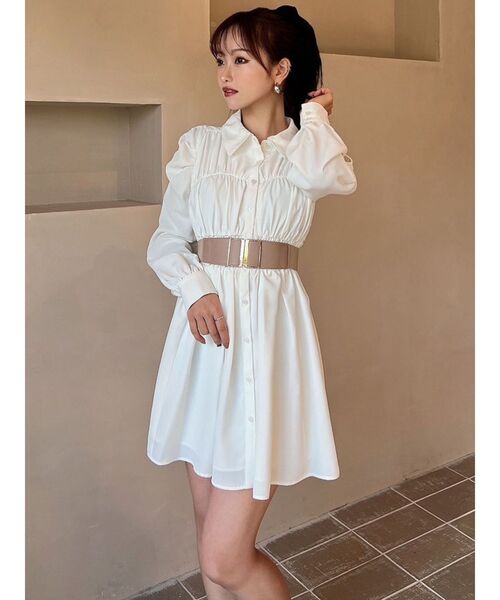 RESEXXY（リゼクシー） ワンピース シャーリングデザインミニシャツ
