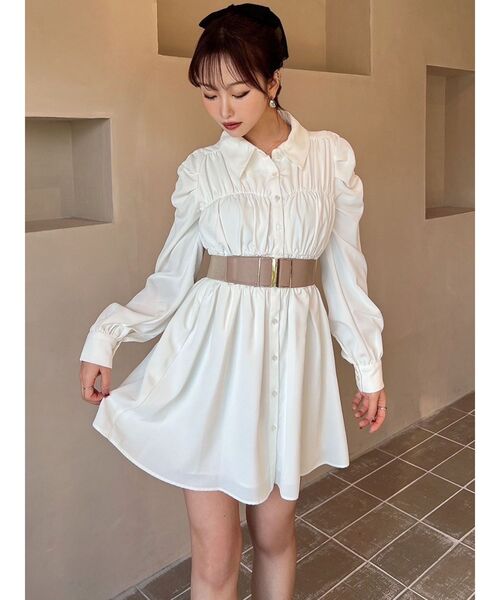 RESEXXY（リゼクシー） ワンピース シャーリングデザインミニシャツ