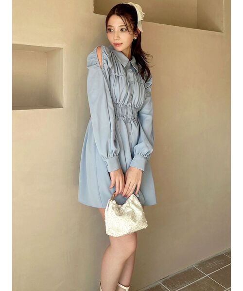 RESEXXY（リゼクシー） ワンピース シャーリングデザインミニシャツ