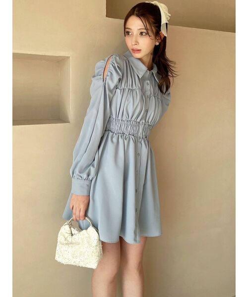 RESEXXY（リゼクシー） ワンピース シャーリングデザインミニシャツ