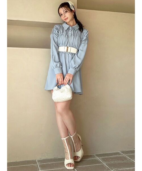 RESEXXY（リゼクシー） ワンピース シャーリングデザインミニシャツ