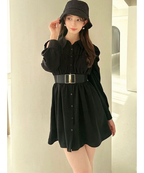 RESEXXY（リゼクシー） ワンピース シャーリングデザインミニシャツ