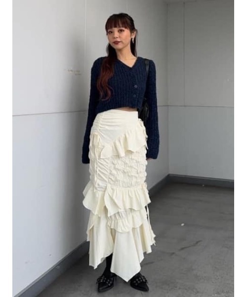 SLY スカート　レイヤード　リボン SLY スカート LAYERED TUCK RIBBON SK レイヤード タック リボン
