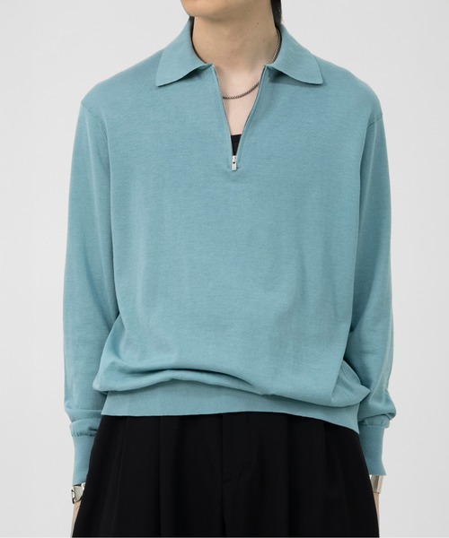 LAPIIS ポロシャツ HARF ZIP KNIT POLO メンズ レディース : ZOZOTOWN