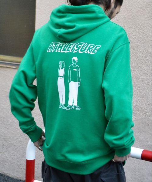 パーカー 「MODISH GAZE」カップルイラスト裏毛フーディ（ATHLEISURE） レディース メンズ モディッシュガゼ MODISH GAZE カップルイラスト裏毛フーディ