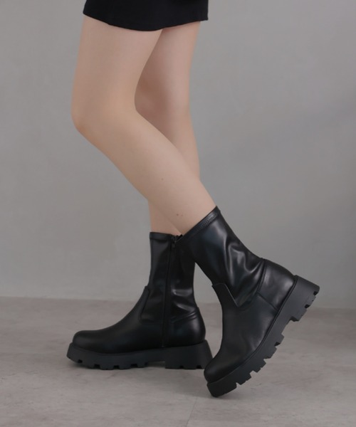「VIVIAN」 ショートブーツ M ブラック レディース_画像2