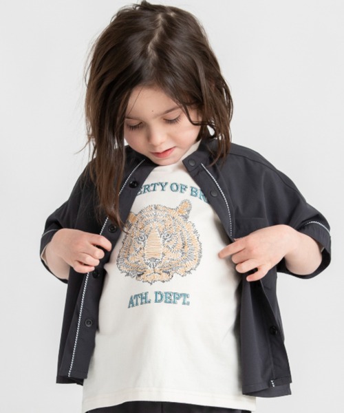 branshes（ブランシェス） tシャツ ギザギザ刺繍半袖Tシャツ キッズ
