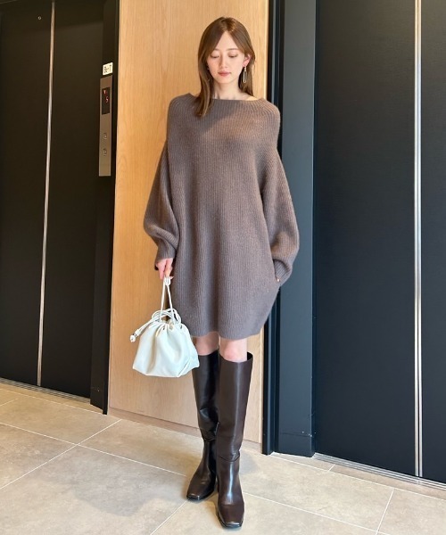 タグ付未使用✨ FRAY I.D ギャザーフリルニットワンピース ブラウン 1 Amazon.co.jp: [FRAY I.D] ギャザーフリルニットコンビワンピ