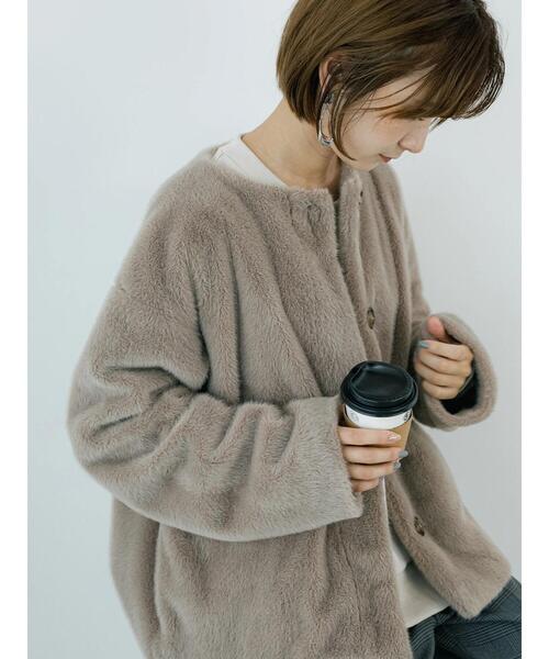 「Samansa Mos2 blue」 ノーカラージャケット F ブラウン レディース_画像3