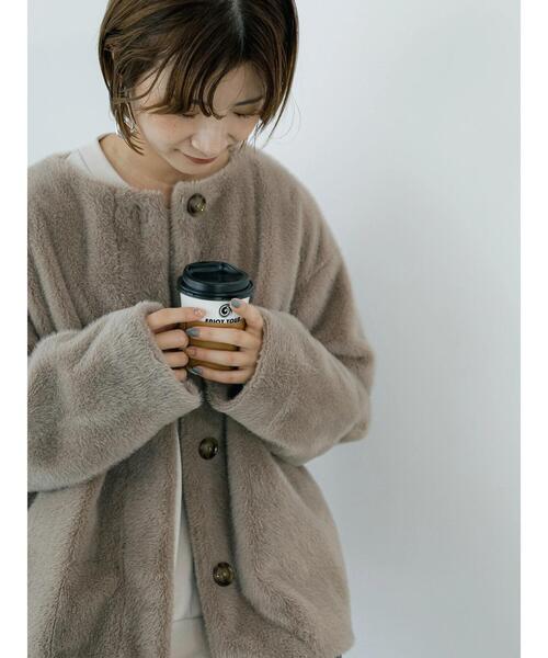 「Samansa Mos2 blue」 ノーカラージャケット F ブラウン レディース_画像5