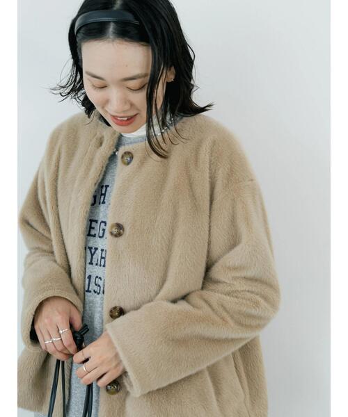 「Samansa Mos2 blue」 ノーカラージャケット F ブラウン レディース_画像8