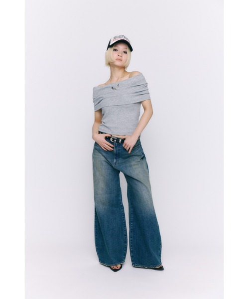 LAGUA GEM デニムトップス LAGUA GEM | HOODIE 2PIECE トップス (Tシャツ・カットソー(長袖